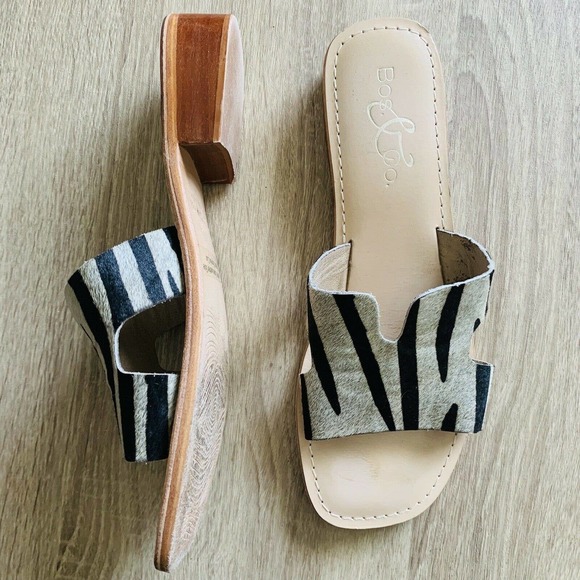 Bos and Co Imani Tiger Print Slide On Sandals - Picture 2 of 4